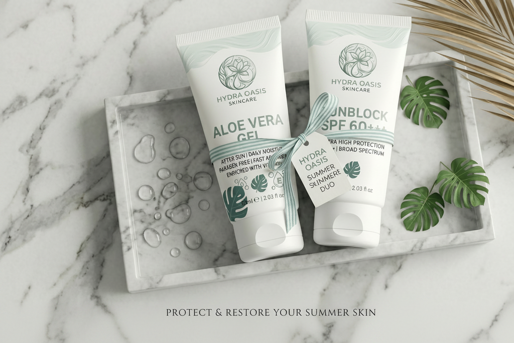 Hydra Oasis Sun Protection & Hydration Bundle (Sunblock + Aloe Vera Gel)